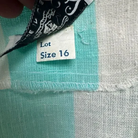 Vintage 80s Blue and White Striped Dress - Picture 6 of 6